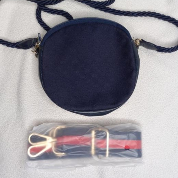 Authentic Vintage Gucci GG Monogram Web Clutch Fanny Bum Waist Belt Round Circle - Picture 6 of 11